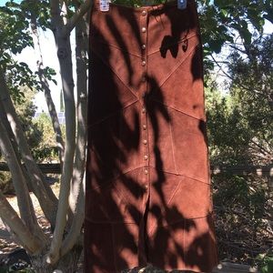 Vintage Genuine leather maxi skirt